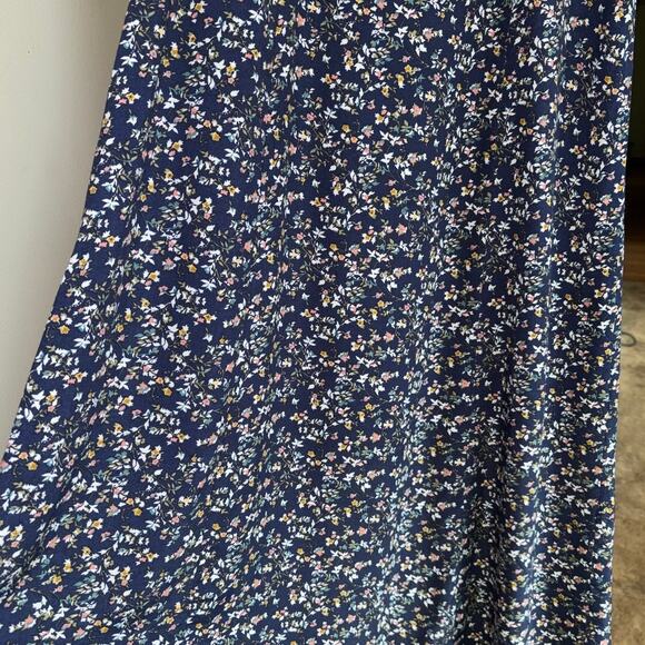 GUNNE SAX Womens Navy Blue Floral Long Prairie Cottage Short Sleeve Vtg Dress‎ - Picture 9 of 16
